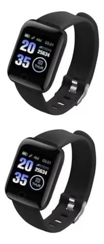 Promo 2x1! Smartwatch Reloj Inteligente D20 Negro + Negro Negro Mesh